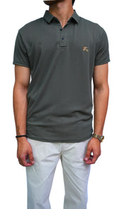 Men's Olive green 3D textured Imported Polo shirt